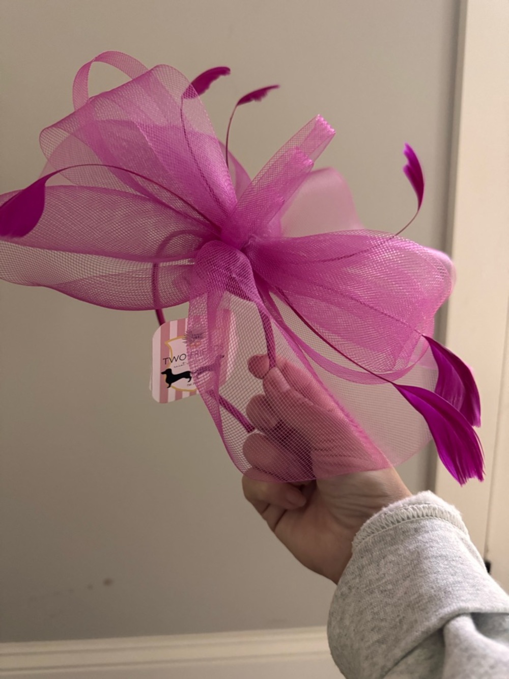 Fuchsia Mesh Bow Hair Fascinator - Women Accessories